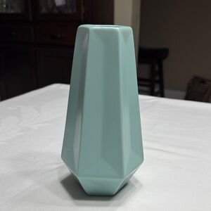 IKEA Livslang hexagon stoneware vase. 8” tall